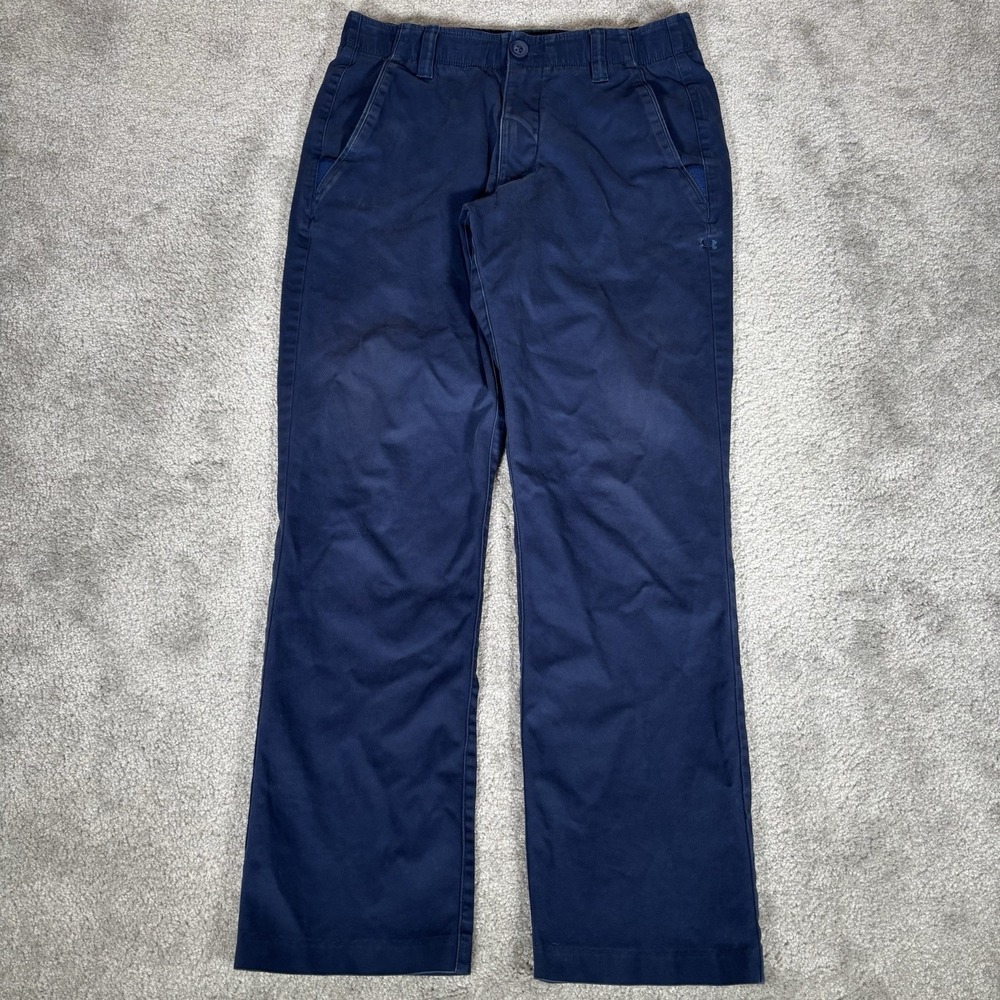Under Armour Pants Mens 32x30 Navy Blue Performance Tapered Leg Chino Logo Golf